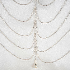 Draping Silver Breast Chains with Pendant #5